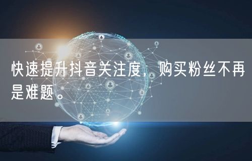 快速提升抖音关注度，购买粉丝不再是难题。