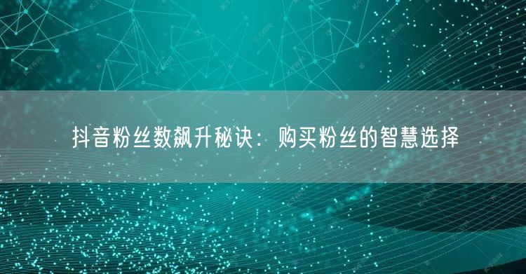 抖音粉丝数飙升秘诀：购买粉丝的智慧选择