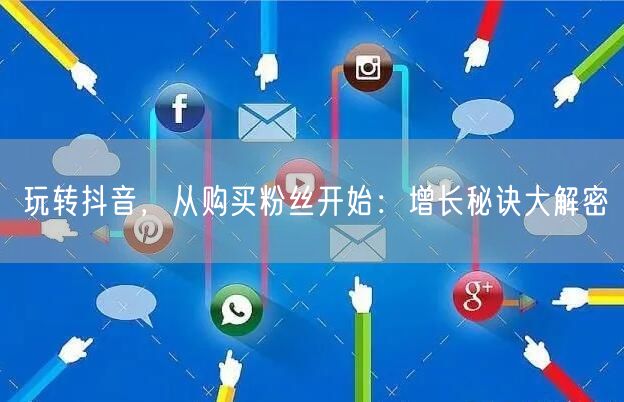 玩转抖音，从购买粉丝开始：增长秘诀大解密
