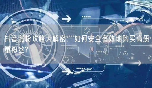 抖音涨粉攻略大解密：如何安全有效地购买高质量粉丝?