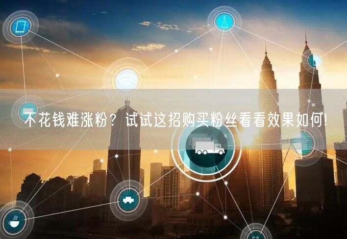 不花钱难涨粉？试试这招购买粉丝看看效果如何!