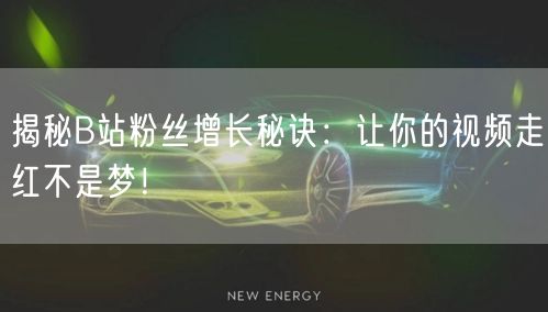 揭秘B站粉丝增长秘诀：让你的视频走红不是梦！