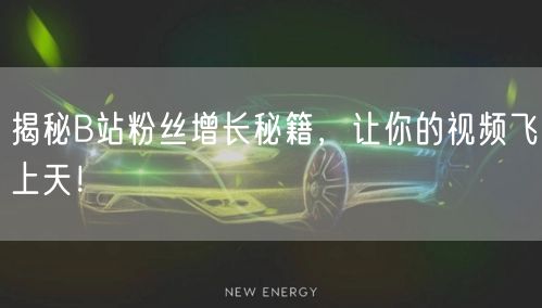 揭秘B站粉丝增长秘籍，让你的视频飞上天！