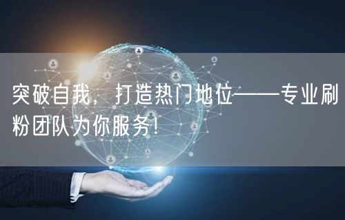突破自我，打造热门地位——专业刷粉团队为你服务！