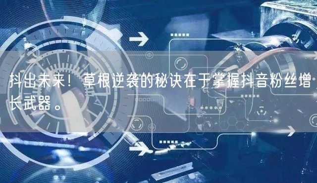 抖出未来！草根逆袭的秘诀在于掌握抖音粉丝增长武器。