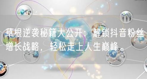 草根逆袭秘籍大公开：解锁抖音粉丝增长战略，轻松走上人生巅峰。