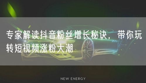 专家解读抖音粉丝增长秘诀，带你玩转短视频涨粉大潮