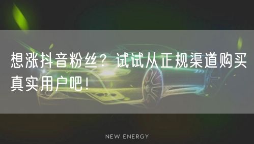 想涨抖音粉丝？试试从正规渠道购买真实用户吧！