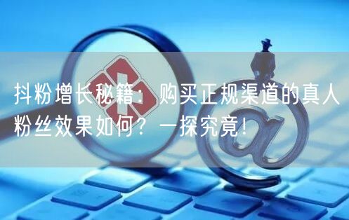 抖粉增长秘籍：购买正规渠道的真人粉丝效果如何？一探究竟！