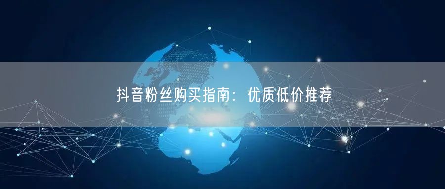 抖音粉丝购买指南：优质低价推荐