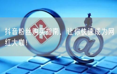 抖音粉丝购买指南，让你快速成为网红大咖！