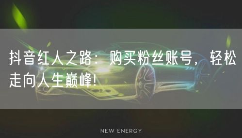 抖音红人之路：购买粉丝账号，轻松走向人生巅峰!