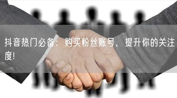 抖音热门必备：购买粉丝账号，提升你的关注度!