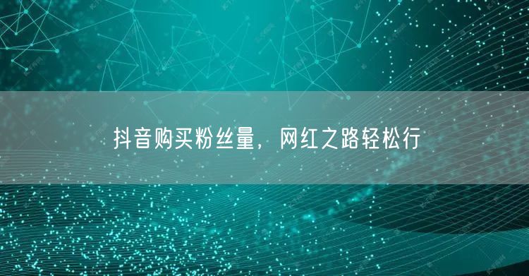 抖音购买粉丝量，网红之路轻松行