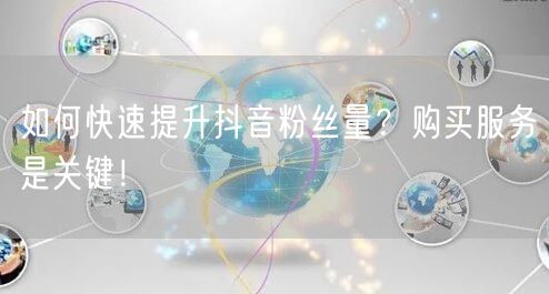 如何快速提升抖音粉丝量？购买服务是关键！