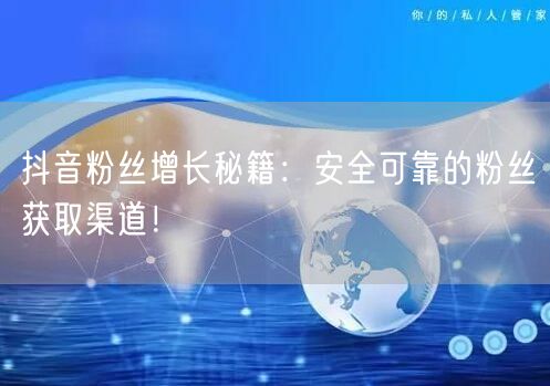 抖音粉丝增长秘籍：安全可靠的粉丝获取渠道！