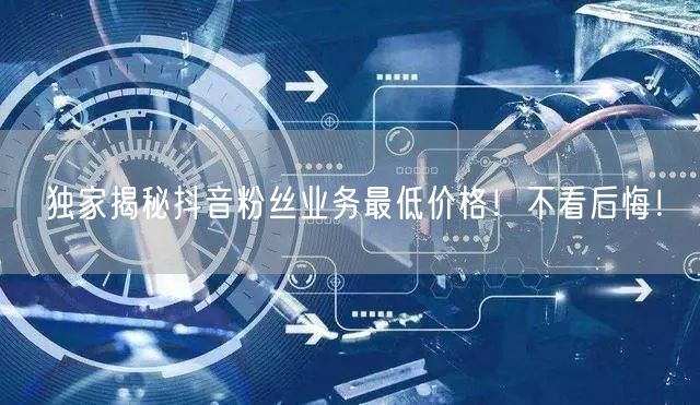 独家揭秘抖音粉丝业务最低价格！不看后悔！